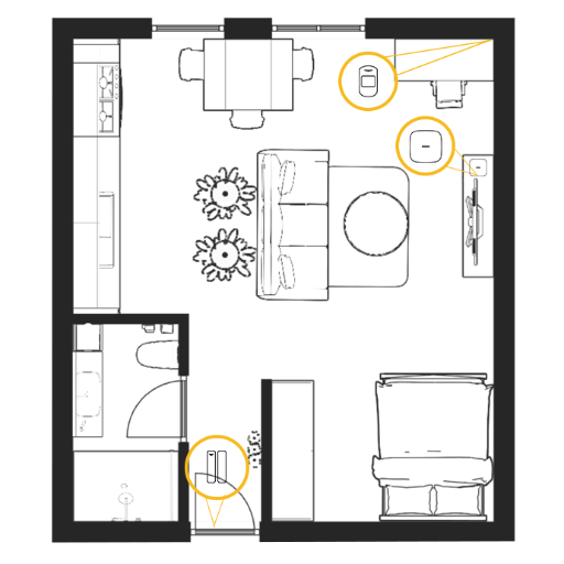 Sistem de alarmă pentru apartament de dimensiuni mici